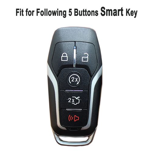 Key Fob Cover Case for Ford F150 Mondeo Mustang Edge Explorer 5 Buttons Keyless Entry Remote Case Holder ABS Carbon Fiber Pattern (NOT fit Flip/Folding Key) (Red)