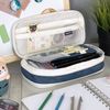 allydrew Large Capacity Pencil Case, Expandable Pencil Pouch for Stationery Tools, Navy