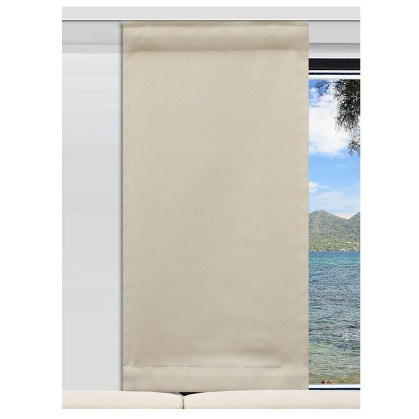 SeGaTeX home fashion Deko-Paneele | Flächengardine „Mattis“ | Höhe 40 – 200 cm nach Maß | Hellbeige Unifarben für Caravan Wohnwagen | Flächenvorhang