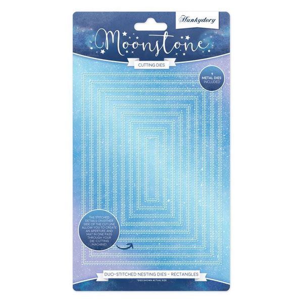 Hunkydory Moonstone Duo-Stitched Rectangles Nesting Die Set - 9 Dies - MSTONE485