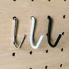 Perforated Board, J Hooks, White, 5 Pieces