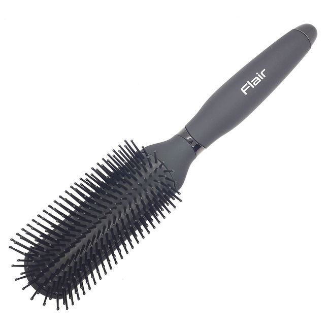 Flair Firm Bristle 9 Row Round Rubber Grip Styling Brush