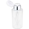Pana 10 Oz Clear Silver Flip Cap Plastic Liquid Push Down Pump Dispenser Bottle