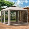 10’ x 10’ Outdoor Patio Gazebo Pavilion Canopy Tent Steel 2-tier w/ Mask