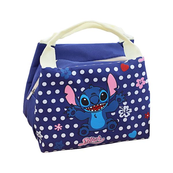 wopin Stitch Lunch Bag, Cartoon Insulation Bag,Insulated Food Container Thermal Lunch Tote Bags,Reusable Food & Drink Thermal Cool Bag for School Nursery Snacks Picnic