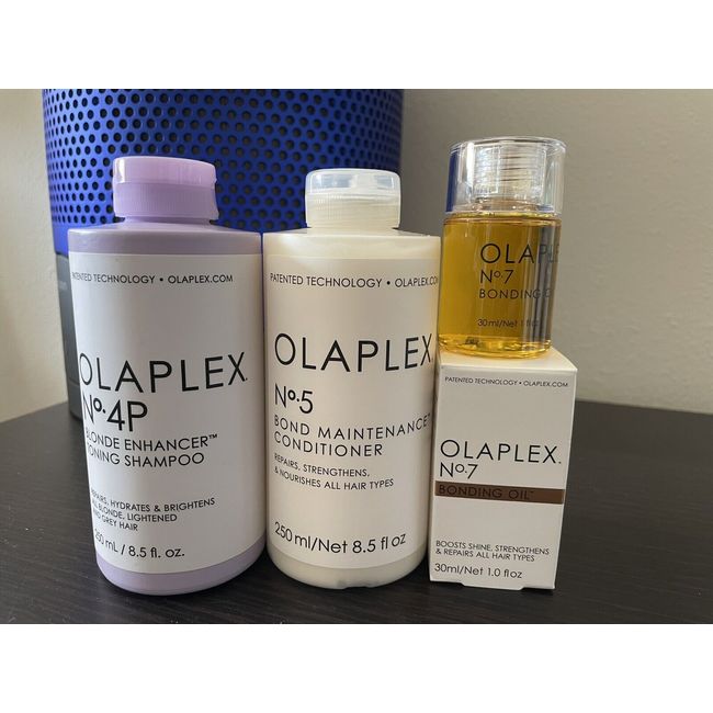 Olaplex No 4P Purple shampoo and NO.5-8.5oz+ N.7 - 1 Oz- Authentic, New +SEALED