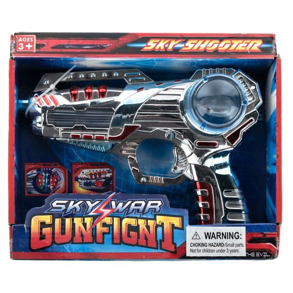 RARE Sky Shooter Sky War Gunfight Light Up Toy Space Gun MK-9159 2009 Ages 3+up