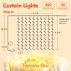 300 LED Window Curtain String Light Wedding Party Wall Decorations, Warm White