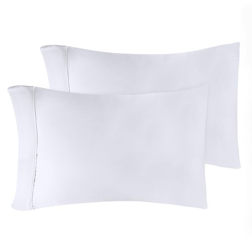 Combed Cotton, 300 Thread Count Pillowcases Set of 2, Single Ply Cotton, Soft and Luxurious Bedding Sets - 20" x 40" King Pillowcase, White