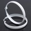 50mm Diameter/Large White Enamel Wide Hoop Earrings