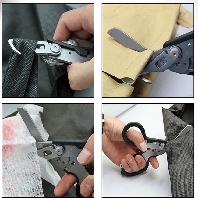 Multifunction Tactical Scissors Folding Scissors Outdoor Survival Tool  Small First Aid Scissors Combination Tactical Shears Tool