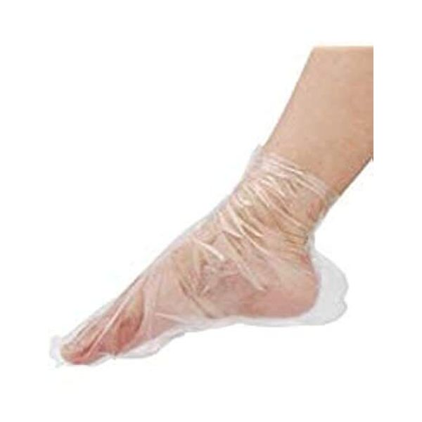 200PCS Clear Plastic Disposable Booties, Paraffin Bath Liners for Foot Pedicure