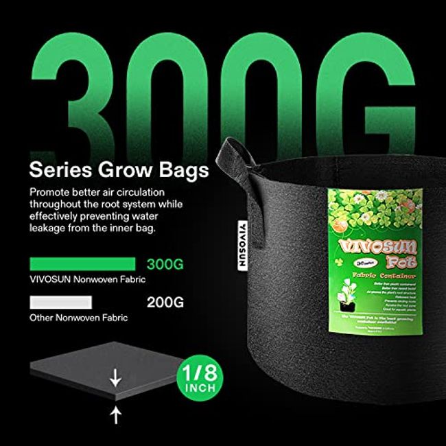 10 gal. Heavy-Duty Nonwoven Fabric Plant Grow Bags with Handles (5-Pack)