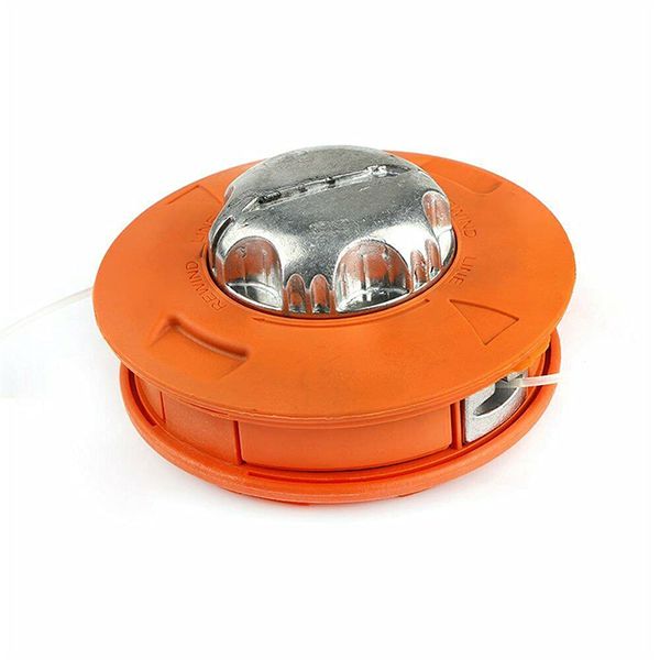 Risegun Universal Grass Trimmer 2 Lines Cutter Head Thread M10 Aluminum Brush Mower Bump Spool (Orange)