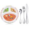 4 Pieces Bariatric Portion Control Plate Stainless Steel Silverware Flatware ...