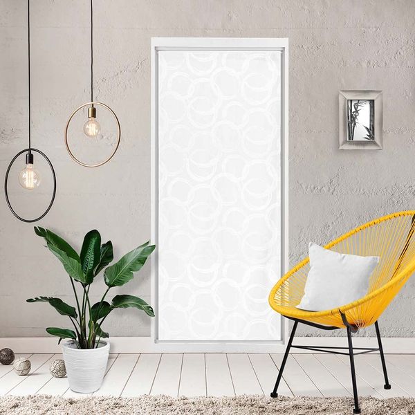 Soleil d'ocre Circle Net Curtain, Polyester, White, 90 x 200 cm