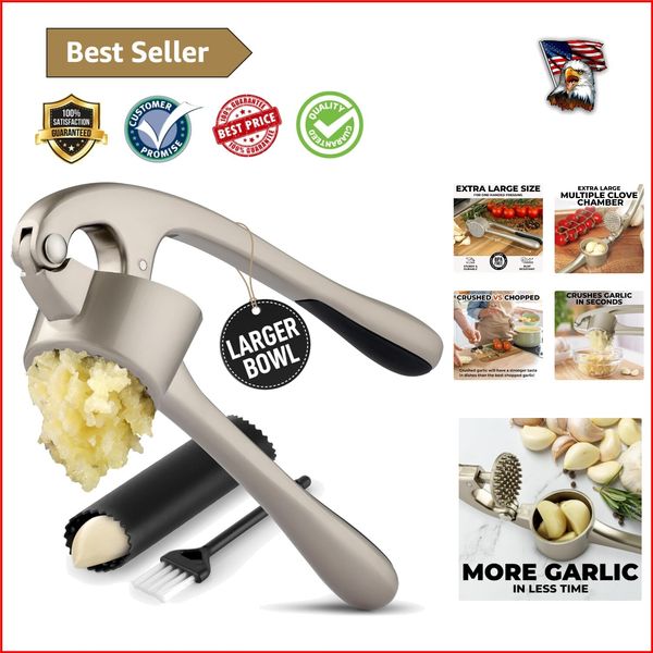 Efficient Garlic Crusher with Easy-Squeeze Design - Multi-Purpose Cooking Tool