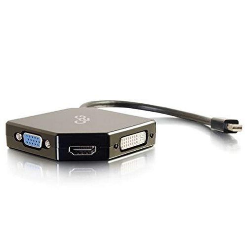 C2G Legrand Mini DisplayPort Adapter, DisplayPort to HDMI/VGA/DVI Adapter, 4K Displayport Adapter, Male to Female Adapter Converter, Black Digital Display Adapter, 1 Count, C2G 54341
