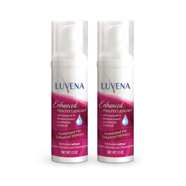 Luvena Lubricant - Enhanced Personal Lubricant for Women - Relieves Feminine Dryness Symptoms - Intimate Skin Care & Menopause Support - Water Based, Paraben & Glycerin Free (2 Pack)