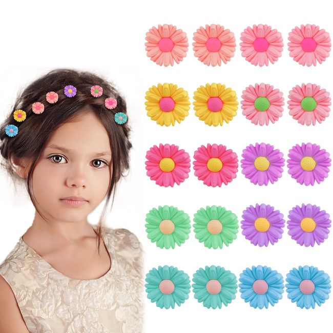 20 Pcs Mini Flower Claw Clips Matte Daisy Claw Clips Cute Flower Hair Clips Small Decorative Flower Jaw Clips Wedding Hair Accessories for Girls Women