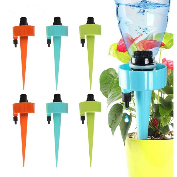 Automatic Water Filling Cap, 6 Pieces, Automatic Watering Equipment, For Plants, Watering Can, Watering, Just Insert, Adjustable Water Volume, Water Bottle Compatible, For Gardening, Plants, Bonsai,