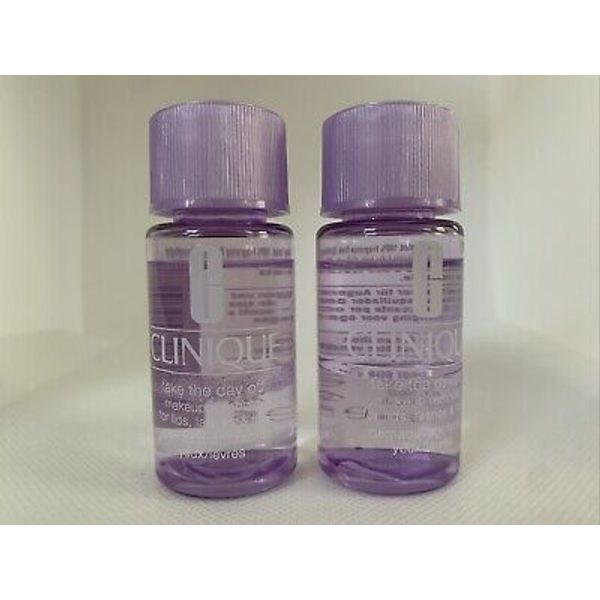 2 x CLINIQUE Take The Day Off Makeup Remover For Lids Lashes & Lips 2oz TOTAL!