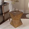 18'' Tall Unique Concrete Side Table Decor Outdoor Handmade End Table Geometric