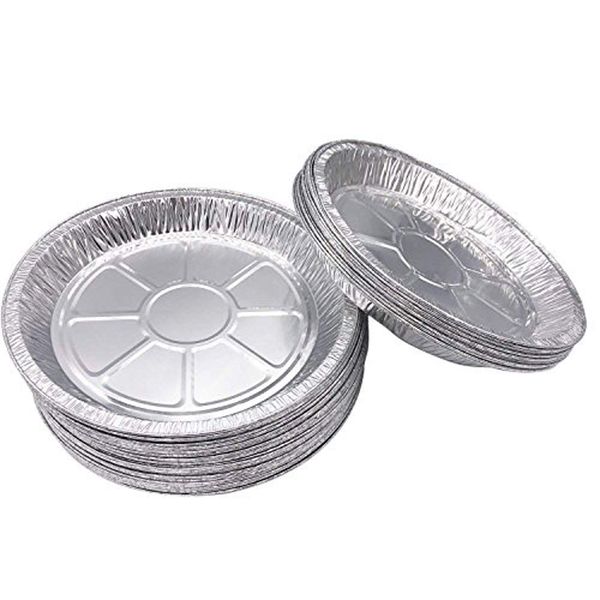 Premium 6" Aluminum Foil Pie Pans 50pcs/Set. Disposable Tin Plates for Pies Tart Quiche