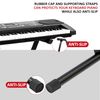 Crystals Foldable Electronic Keyboard Piano Stool and Stand - Double/Single Braced X Frame - Black
