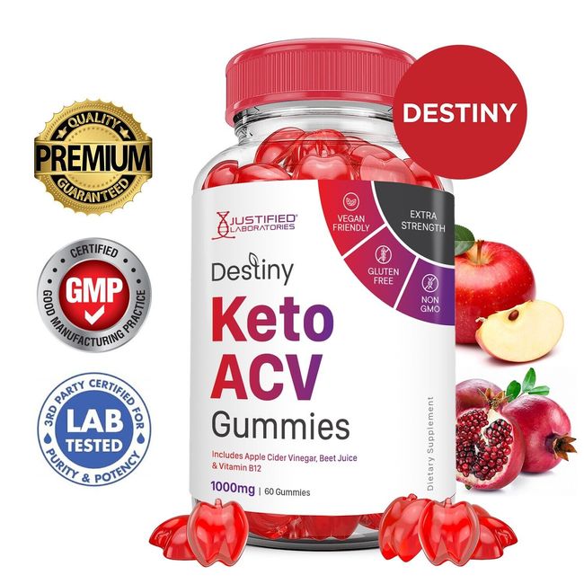 Destiny Keto ACV Gummies 1000MG Apple Cider Vinegar 60 Gummys