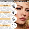 QUEWEL Cluster Lashes 72 Pcs Wide Stem C/D Curl 8-16mm Length DIY Eyelash Extension False Lashes Individual Natural&Mega Styles Soft for Personal Makeup Use at Home (Mega-D-MIX8-16)