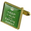 Estate Agent Gold Square Cufflinks with Select Gifts Pouch