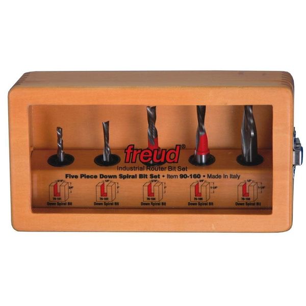 Freud 90-160: 5 Piece Down Spiral Bit Set