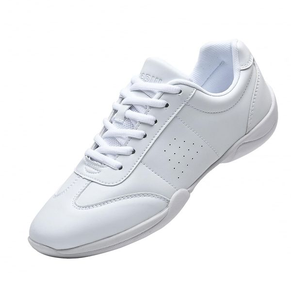 DADAWEN Dance Shoes, Women's, Kids, Cheer Shoes, Sneakers, Waterproof, Lightweight, Good Flexibility, Zumba, Ballroom Dance, Cheer Practice, Hip Hop, Jazz, Commuting to Work or School, White (C)