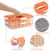BTSKY Deviled Egg Platter with Lid, 2-Layer 36 Slots Deviled Egg Carrier, Clear Portable Egg Holder for Fridge Reusable Deviled Egg Tray Egg Carton Box for Easter and Party Favor (2-Layer, Orange)