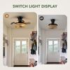 28'' Retractable Ceiling Fan with Lights, Flush Mount Small Caged Low Profile Ce
