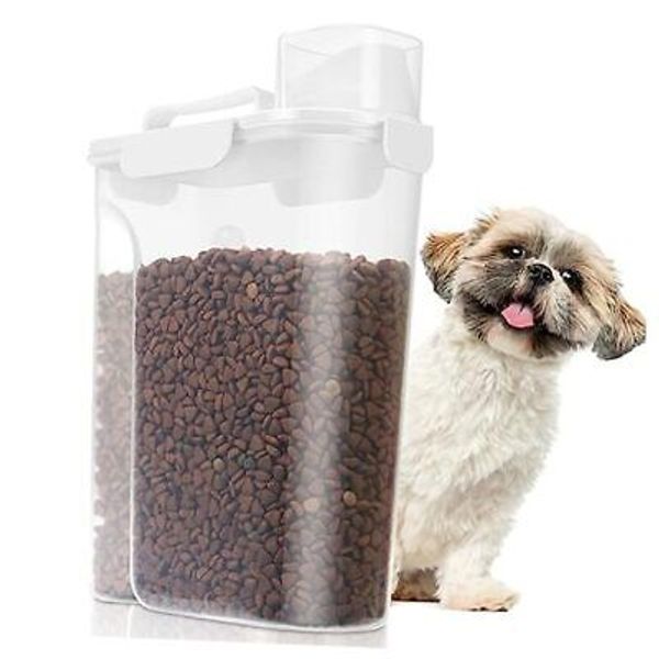 Dog Food Storage Container 5-7 lbs, Airtight Cat Food Container White Gasket