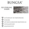 Bungsa .925 Silber Ohrstecker viereckig mit matter Oberfläche