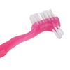 False Teeth Brush, Teeth Cleaning for Elderly, Portable Plaque, Dirt Removal, Denture Gift Home, Travel, Dental Manual Brushes fixodent pro(Pink)