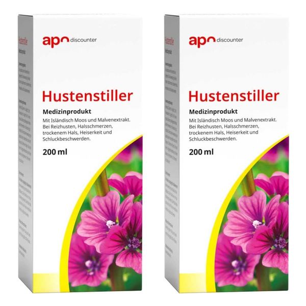 apodiscounter cough suppressant syrup 2 x 200 ml