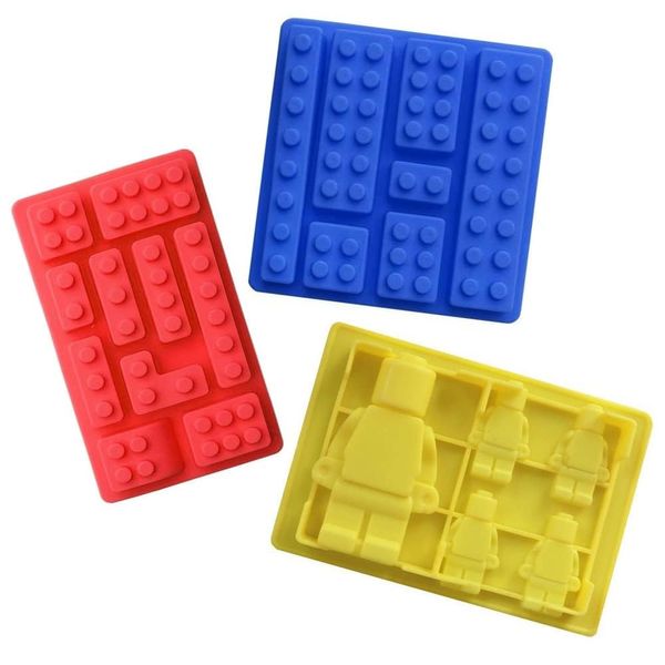 3 Pcs Chocolate Mould Jelly Moulds Building Bricks Multi-Size Ice Cube Candy Moulds Chocolate Silicone Mold for Building Block Themes Kids Cake Cupcake Decorations Candy Chocolate Baking Molds