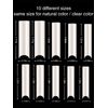 480PCS XXL Extra Long Nail Tips and Glue, 2 Packs C Curve Square False Nails Professional Set,10 Sizes Natural and Clear Straight Fake Nails,Full Cover Press on Nails Extension Kit for DIY Nail Art