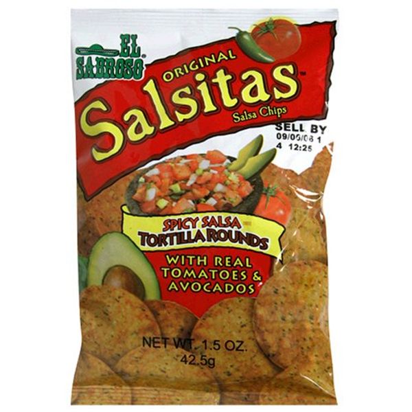 El Sabroso Original Salsitas, Spicy Salsa Tortilla Rounds, 1.5-Ounce Packages (Pack of 60)