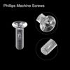 sourcing map M6 x 20mm Plastic Phillips Machine Screws, PC Flat Head Machine Bolts Transparent 25pcs