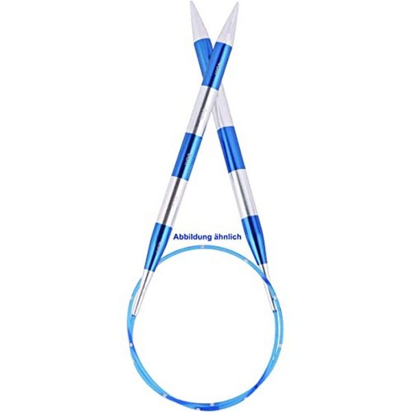 KnitPro Knitting Pins: Circular, Metal Nylon, Blue, 5.5mm