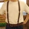 TOURBON Men's Y-Back Adjustable Elastic Suspender with Hooks Work Suspender Gift