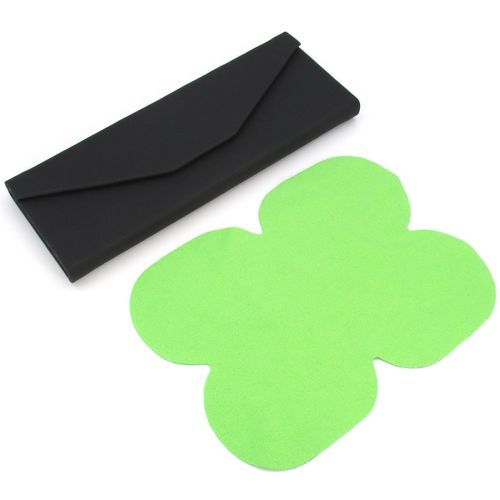 KKD Foldable Compact Glasses Case, Triangular, Simple, Eyeglasses, Storage, Convenient, solid matte black