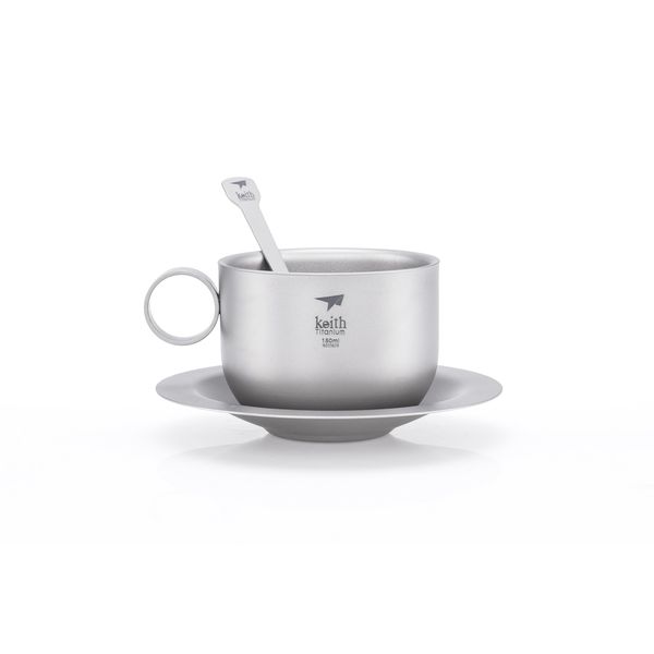 Keith Ti3601 Pure Titanium Coffee Cup Set, Authentic, Lightweight, Rustproof, Gift, Stylish, Simple, Titanium Cup, Coffee, Mug, Camping