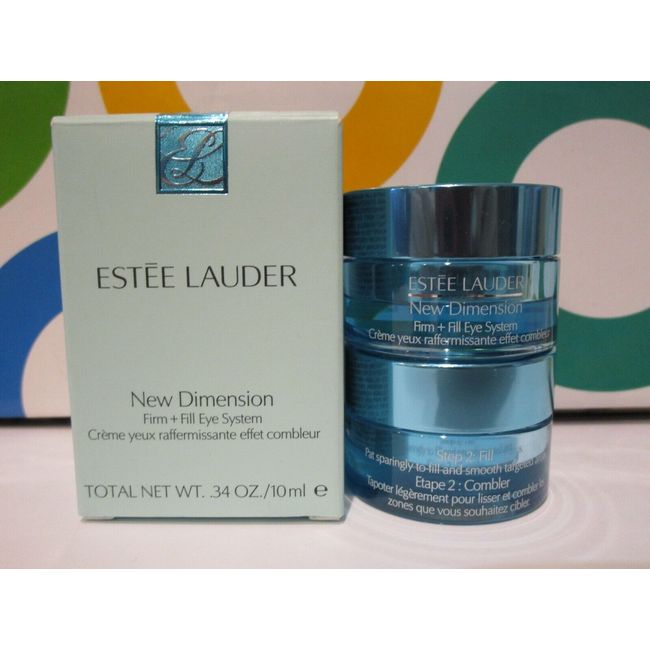 ESTEE LAUDER ~ NEW DIMENSION FIRM + FILL EYE 2 STEP SYSTEM ~ .34 OZ BOXED