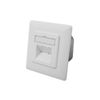 DIGITUS Cat-6A junction box - 2 port RJ45 - surface-mounted network socket - vertical supply - design-ready - pure white